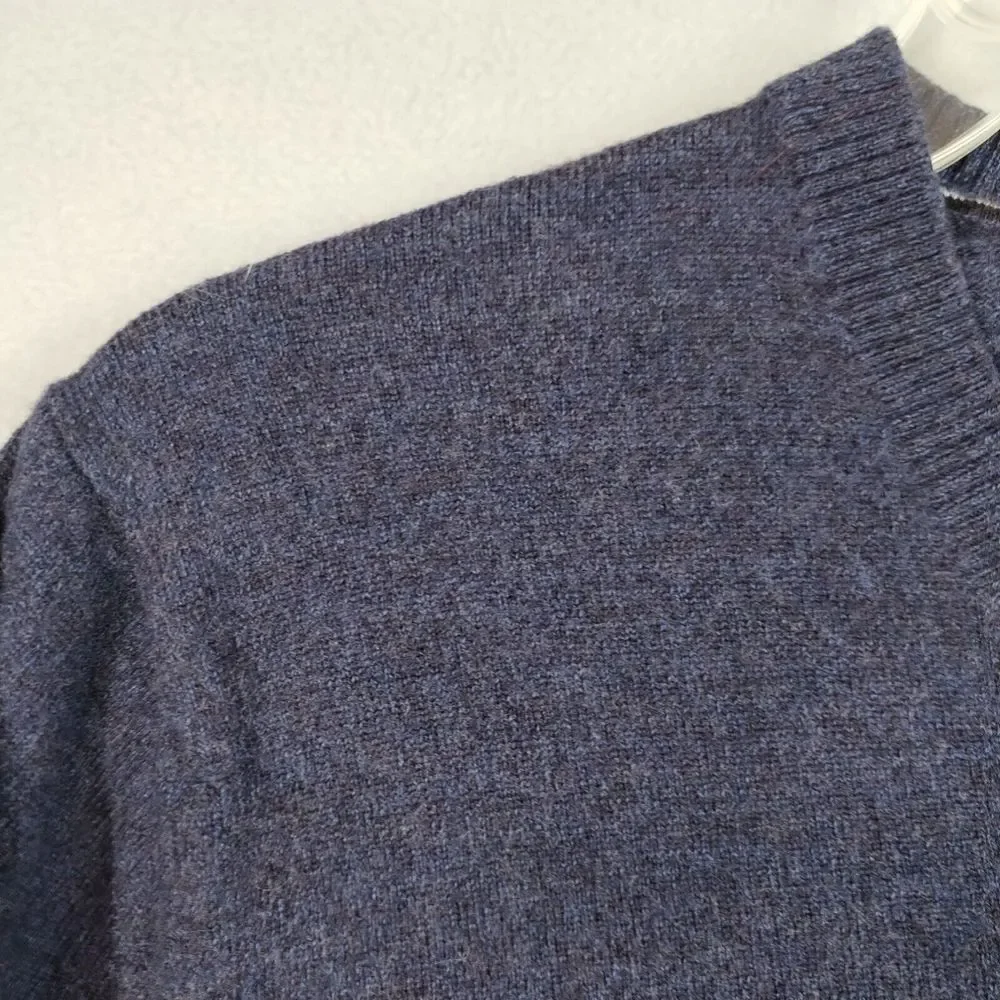 Banana Republic Extra Fine Merino Wool XL Sweater Men's V Neck Preppy‎ Navy Blue